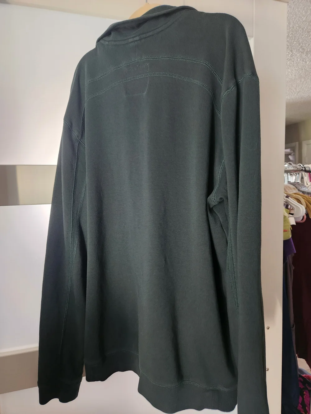 Tommy Bahama Dark Green Half-Zip Sweater with Blue Trim